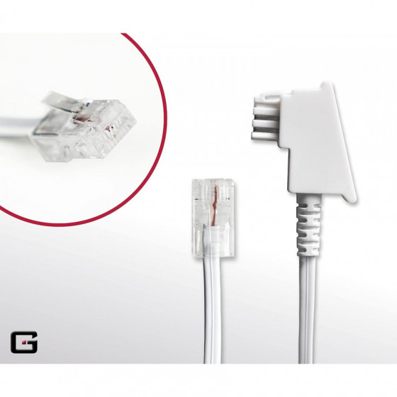 G-TELWARE® Router cable TAE-F on RJ45 (8P2C) Connection cable Compatible
